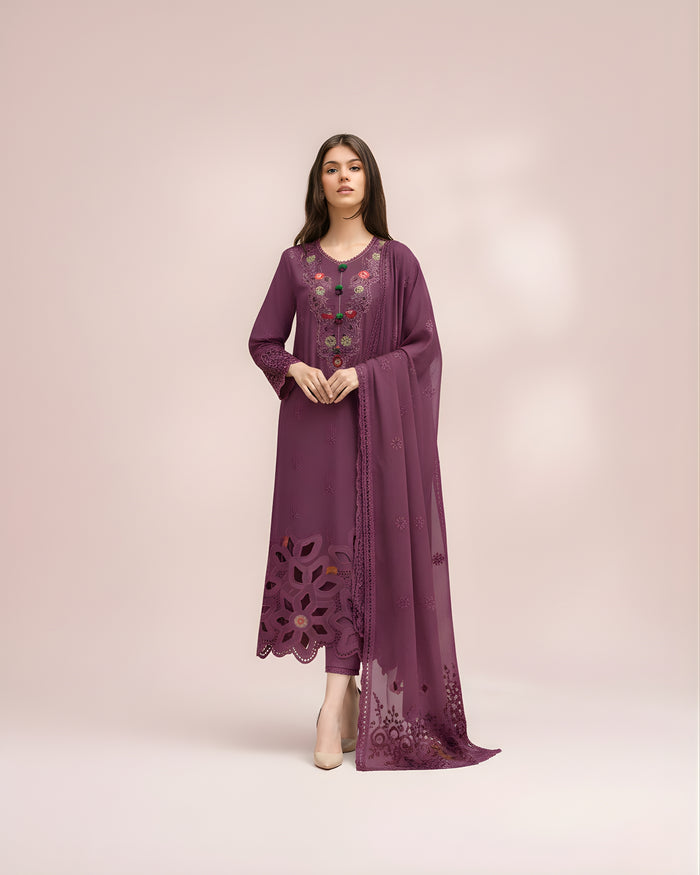 RTS | BANA DORA LAWN | 3PC EMBROIDERED