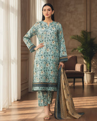 Digital Printed Khaddar 3-Piece Unstitched Suit with Dupatta & Printed Trouser | Winter Collection