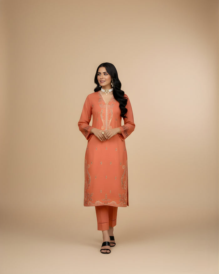 RTS | SHIRT & DUPATTA EMBROIDERED | BAROSHA