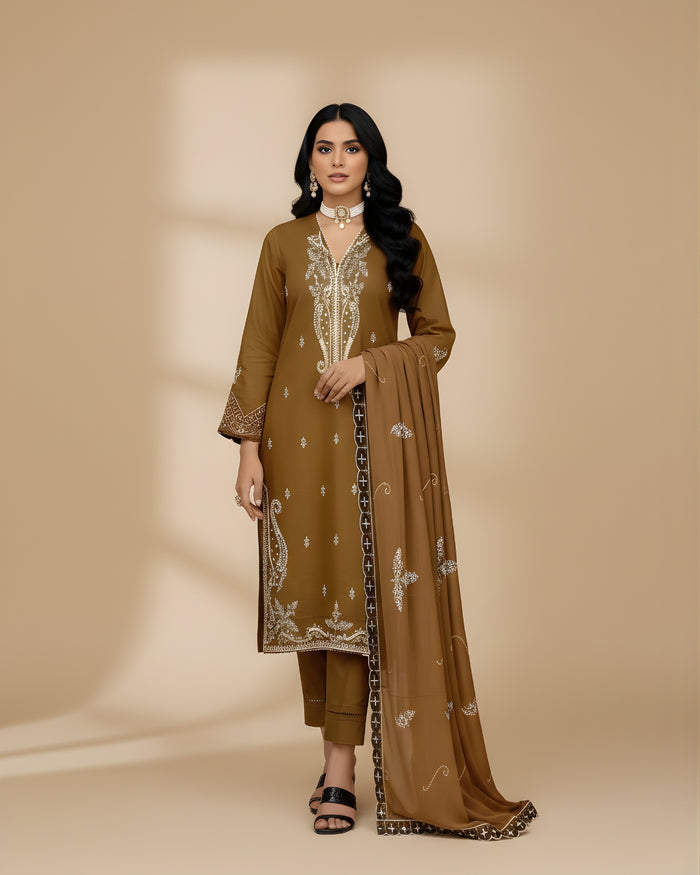 RTS | SHIRT & DUPATTA EMBROIDERED | BAROSHA