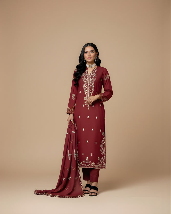 RTS | SHIRT & DUPATTA EMBROIDERED | BAROSHA