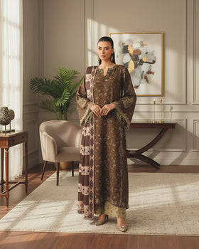 Digital Printed Khaddar 3-Piece Unstitched Suit with Dupatta & Printed Trouser | Winter Collection