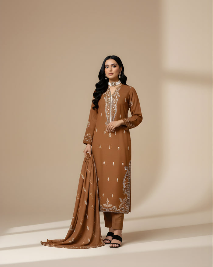 RTS | SHIRT & DUPATTA EMBROIDERED | BAROSHA