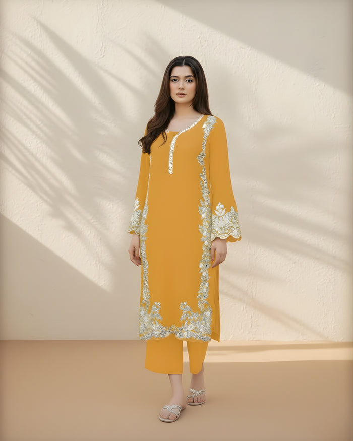 RTS | 2PC Embroidered Lawn Shirt & Dyed Trouser