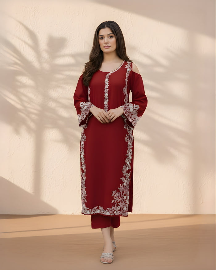 RTS | 2PC Embroidered Lawn Shirt & Dyed Trouser