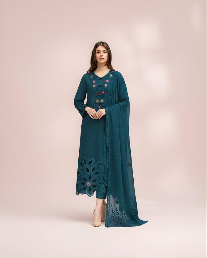 RTS | BANA DORA LAWN | 3PC EMBROIDERED