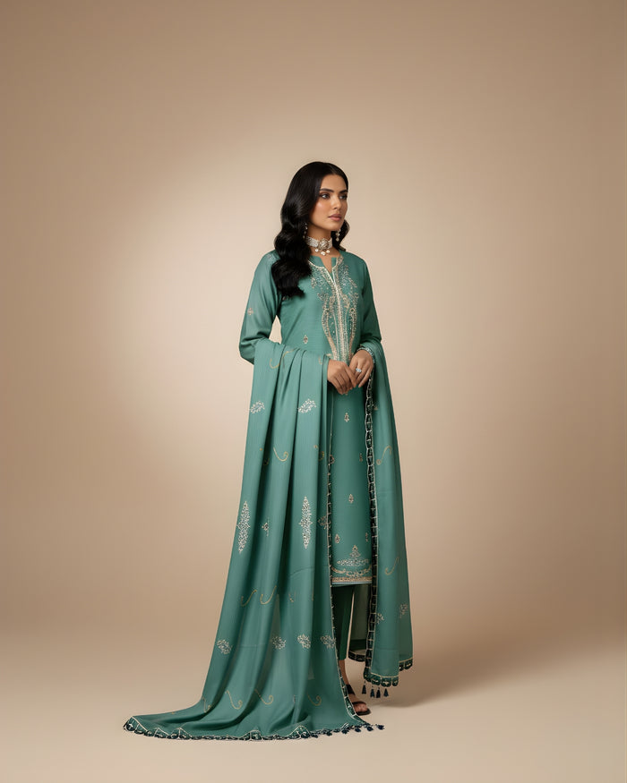 RTS | SHIRT & DUPATTA EMBROIDERED | BAROSHA